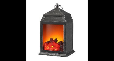 Home & Styling Sfeerhaard - lantaarn - met LED verlichting - 16 x 14 x 26 cm - LED openhaarden