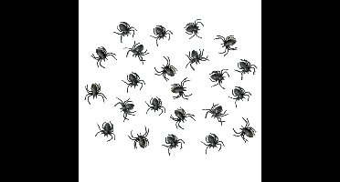 Horror/Halloween griezel spinnetjes - 50x - kunststof - zwart - 3 cm