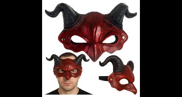 Horror masker duivel/demon - rood - foam - volwassenen - Halloween - verkleedmasker