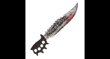 Horror mes met bloed - groot - 50 cm - kunststof - hakmes - zombiejager