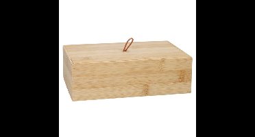 Houten opbergkistje met deksel - 2x - 22 x 15 x 7 cm - Sieraden/spulletjes/sleutels - bamboe