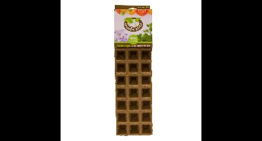 Houtvezel kweekpotjes/stekpotjes 1x tray met 90 vakjes 5 x 5 cm