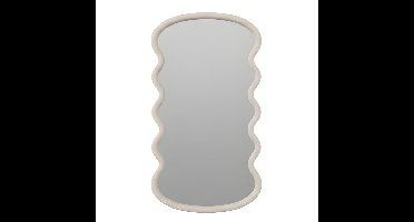 H&S Collection Spiegel / Wandspiegel - wave - taupe - 55 x 30 cm - decoratief - golfvorm