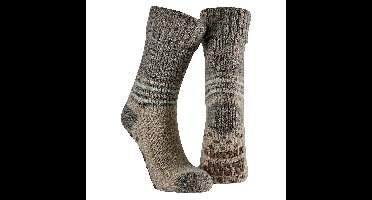 Huissokken/slofsokken - met anti slip zool - beige - dames - maat 39-42