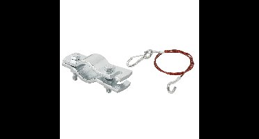 Hulpkoppeling set trekhaak voor aanhanger - zilver/rood - met breekkabel - vouwwagen - trailer