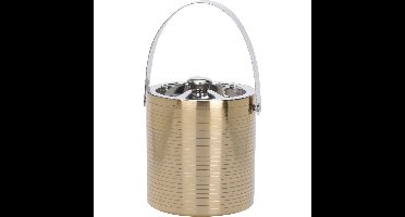 IJsemmer met deksel - goudkleurig - RVS - D15 x H16 cm