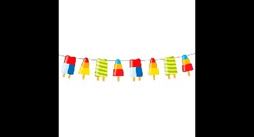IJsjes zomer thema feest slingers - 10 meter - IJslollies - feestartikelen hawaii party/tuinfeest