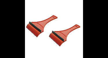IJskrabber - 2x - autoraam krabber - rubber trekker - Rood - Kunststof - 12 x 18 cm - Ruitenkrabber