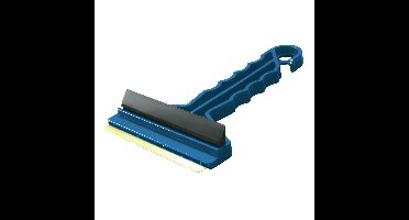 IJskrabber / autoraam krabber - blauw - kunststof - met hard blad - rubberen trekker - 9 x 16 cm