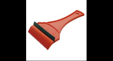 IJskrabber - autoraam krabber - rubber trekker - Rood - Kunststof - 12 x 18 cm - Ruitenkrabber
