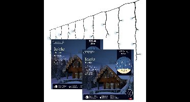 Ijspegelverlichting - 2x - 490 led lampjes - warm wit - 20 m - buiten - 8 functies -lichtsnoer