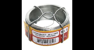 IJzerdraad - 1x rol - 0,7 mm x 100 m - verzinkt staal - binddraad