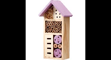 Insectenhotel Bugston - hout - naturel - 13 x 8 x 26 cm - bijenhotel / Insectenhuis