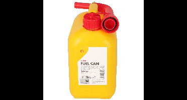 Jerrycan/benzinetank - 5 liter - geel - kunststof - met lange schenktuit