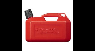 Jerrycan voor brandstof - met schenktuit - rood - 5L