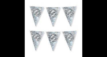 Jubileum 25 jaar getrouwd vlaggetjes - 2x - feestversiering - 10m - folie - dubbelzijdig