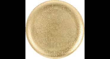 Kaarsenbord/onderbord - goud - kunststof - D33 cm - krokodillen motief