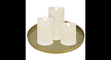 Kaarsenplateau/kaarsenbord Marbella - Metaal - goud - Dia 24 cm