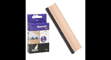Kangaro krijtbord wisser van 12 cm - hout - Met 12x witte krijtjes - schoolbord beschrijven