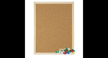 Kantoor Prikbord - 40 x 30 cm - inclusief 25x punt punaises - memobord - keuken