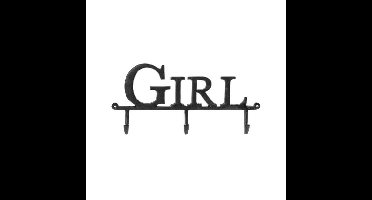 Kapstok met 3 kapstokhaken Girl Riverdale 40 x 28 cm zwart