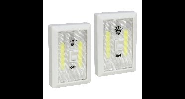 Kastlampen - 2x - schakelaar - LED lampen - wit - 7.5 x 11 cm