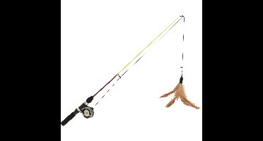 Katten/poezen speelgoed - hengel met veer - 30 cm - kunststof