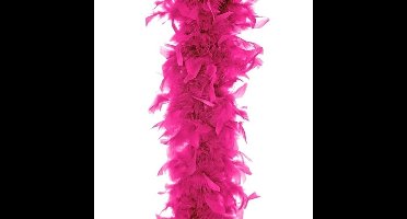 Kerst boa - veren slinger - fuchsia roze - 180 cm - 45 gram - kerstboomversiering - kerstslinger