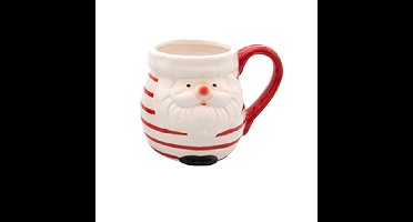 Kerst mok - kerstman - 8 x 11 cm - keramiek - 400 ml - beker - koffiemok/theemok