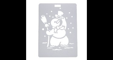 Kerst raamsjablonen - sneeuwpop - vel van 21 x 30 cm