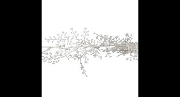 Kerstboom glitter guirlande/slinger - 2x st - met takken - wit 180 cm