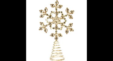 Kerstboom piek - ster vorm - goud met steentjes - H26 cm