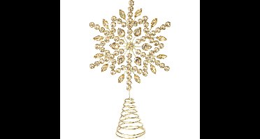 Kerstboom piek - ster vorm - goud met steentjes - H26 cm