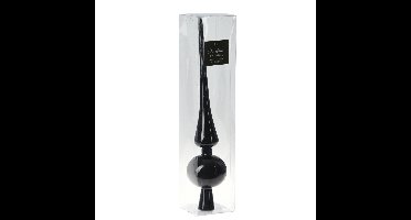 Kerstboom piek - zwart - kunststof - 27 cm - mat