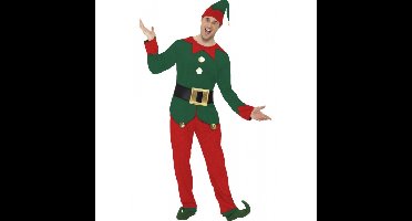 Kerstelf kostuum - groen/rood - heren - kerst verkleedkleding elf - elfenpak