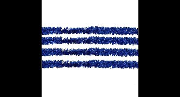 Kerstslinger - 4x -?blauw - folie lametta - 150 x 5 cm - kerstboom versiering/guirlandes
