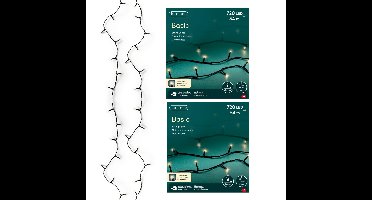 Kerstverlichting - 2x - 720 led lampjes -warm wit -5400 cm - zwart snoer -timer en dimmer