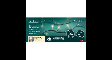 Kerstverlichting - 40 led lampjes -warm wit -300 cm - transparant snoer -timer en dimmer