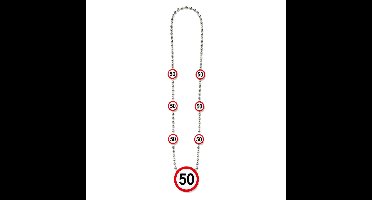Ketting 50 jaar - verkeersborden - 42 cm - Abraham/Sarah - 50e verjaardag
