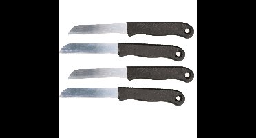 Keukenmesjes/aardappelschilmesjes - 6x stuks - kunststof - zwart - 18 cm
