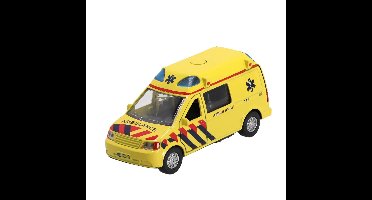 Kids Globe Speelgoed ambulance auto - pullback speelgoedauto - voorzien van licht en geluid