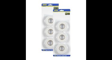Kinzo Dubbelzijdig tape - wit - set met 6x rollen - Knutsel & hobby materiaal - plakband