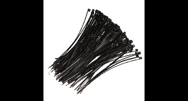 Kinzo Kabelbinders - Tie wraps - zwart - 200 x 2,5 mm - 100x stuks