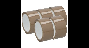 Kinzo Verpakkingstape - 5x - bruin - 48mm x 50m - verpakkingsbenodigdheden voor kantoor/thuis