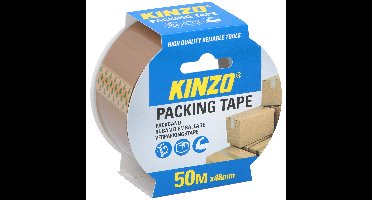 Kinzo Verpakkingstape - bruin - 48mm x 50m - verpakkingsbenodigdheden voor kantoor/thuis