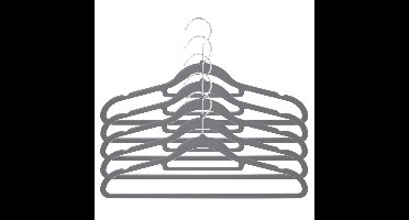 Kledinghangers anti-slip - 20x - kunststof - met broekstang - grijs