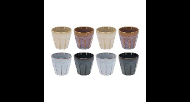 Kleine luxe gekleurde porseleinen espresso koffiekopjes - set 12x stuks - 90 ml