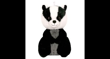 Knuffeldier Das - zachte pluche stof - dieren knuffels - zwart/grijs - 24 cm