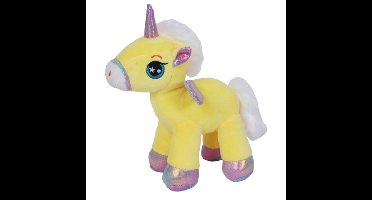 Knuffeldier Eenhoorn Eureka - zachte pluche stof - dieren knuffels - geel - 22 cm