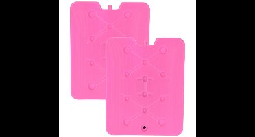 Koelelement Ice Pack - 2x - roze - plat - polyethyleen - 900 gram - 32 x 25 x 1 cm